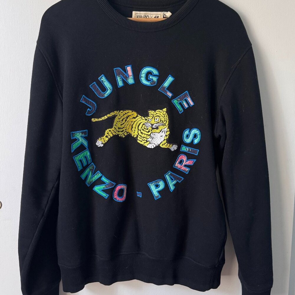 Kenzo Paris Jungle x H&M Collab crewneck sweatshirt (Men's Size M, black)